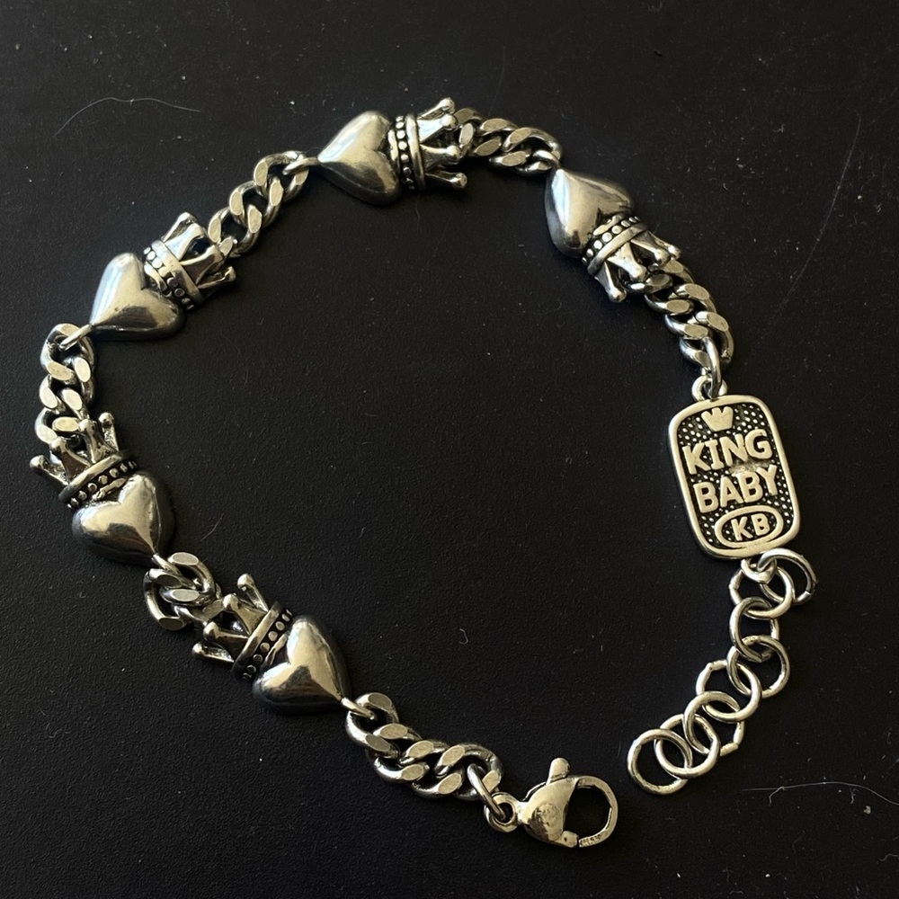 Queen Baby by king baby Studio crowned heart link bracelet